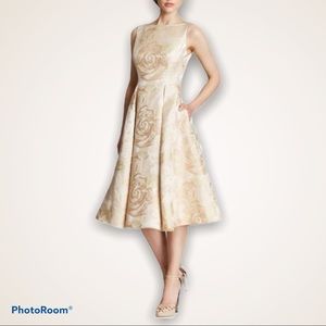 BNWT Adrianna Papell Brocade Tea Length Dress